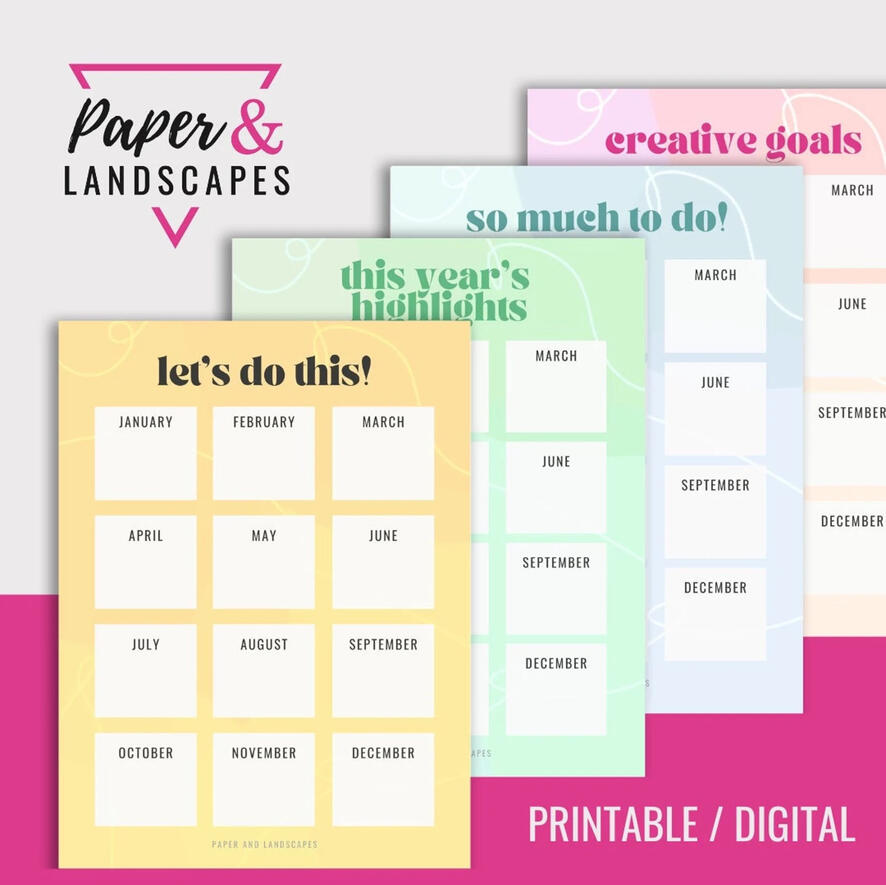 Yeart at a glance printables